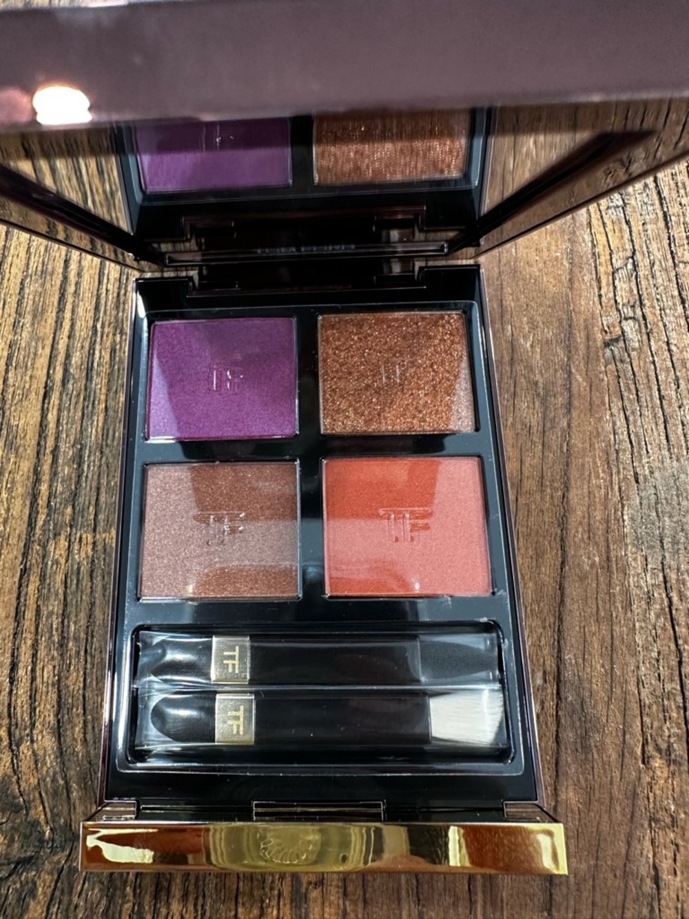 Tom Ford Eye Color Quad — Deep Plum with Gold Trim